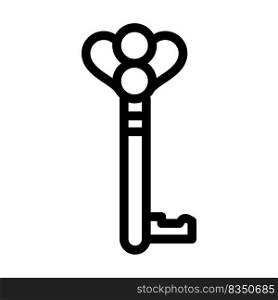 old style key line icon vector. old style key sign. isolated contour symbol black illustration. old style key line icon vector illustration