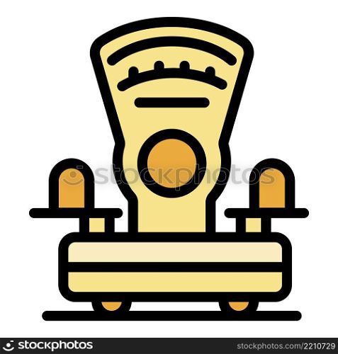 Old style scales icon. Outline old style scales vector icon color flat isolated. Old style scales icon color outline vector