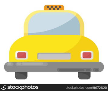 Old taxi car, illustration, vector on white background