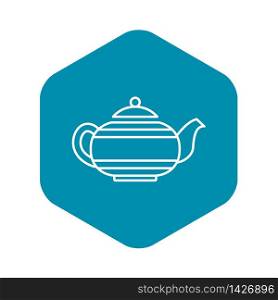 Old teapot icon. Outline old teapot vector icon for web design isolated on white background. Old teapot icon, outline style