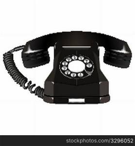 old telephone against white background, abstract vector art illustration