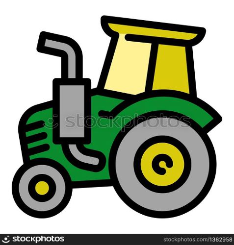 Old tractor icon. Outline old tractor vector icon for web design isolated on white background. Old tractor icon, outline style