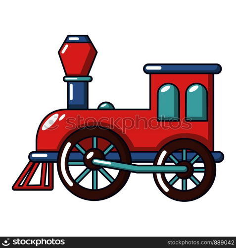 Old train icon. Cartoon illustration of old train vector icon for web. Old train icon, cartoon style