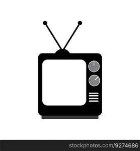 old TV icon logo vector design