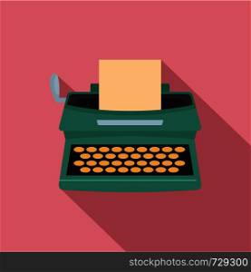 Old typewriter icon. Flat illustration of old typewriter vector icon for web design. Old typewriter icon, flat style
