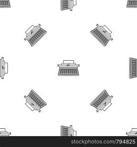 Old typewriter icon. Outline illustration of old typewriter vector icon for web design isolated on white background. Old typewriter icon, outline style