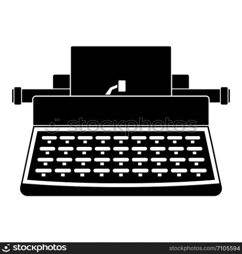 Old typewriter icon. Simple illustration of old typewriter vector icon for web design isolated on white background. Old typewriter icon, simple style