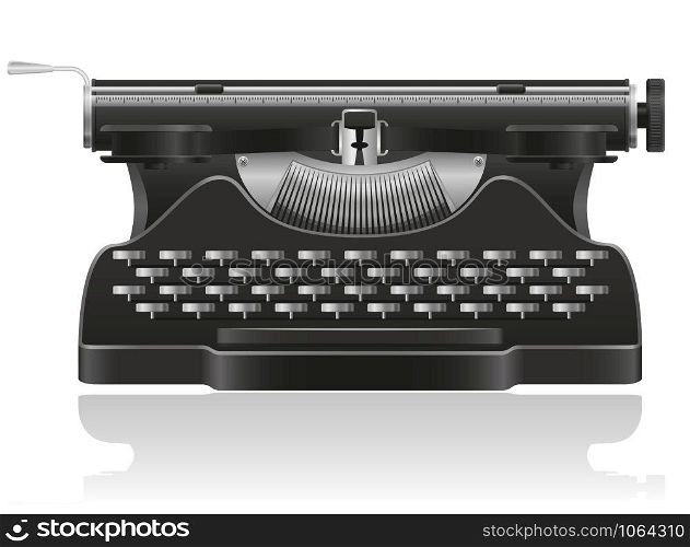 old typewriter vector illustration isolated on white background