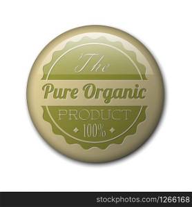 Old vector round retro vintage grunge badge for bio / organic product