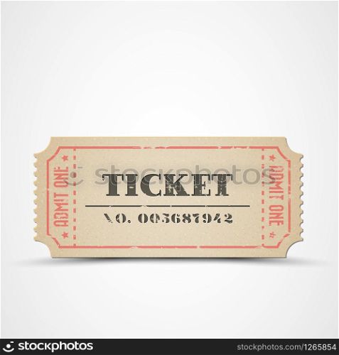 Old Vector vintage paper ticket with number