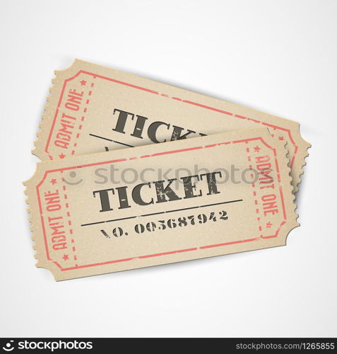 Old Vector vintage paper tickets with numbers