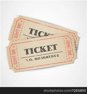Old Vector vintage paper tickets with numbers