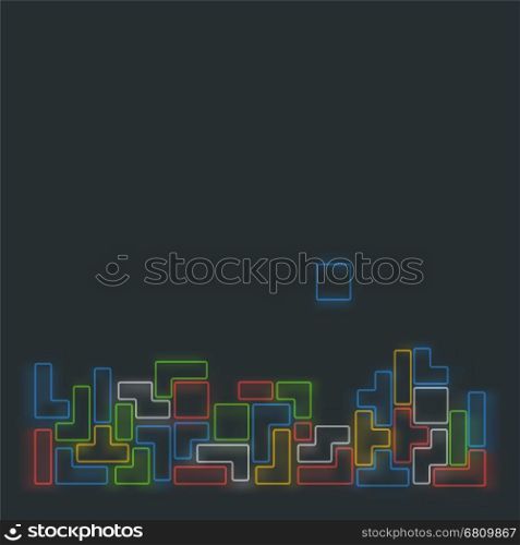 Old video game. Old video game square template. Blurred colorful line brick games background. Vector illustration.
