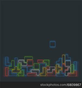 Old video game. Old video game square template. Blurred colorful line brick games background. Vector illustration.