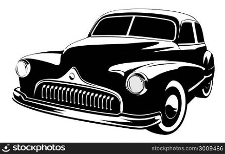 old vintage car isolated on white background