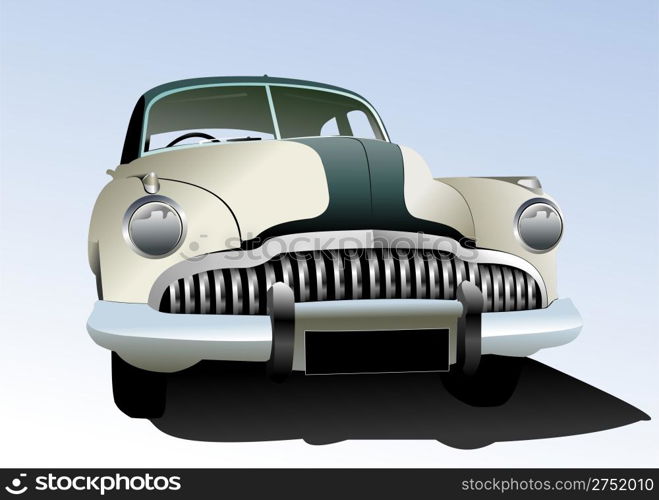 Old vintage car. Vector illustration