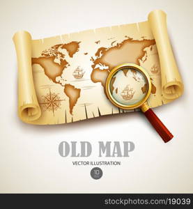 Old vintage map. Vector illustration EPS 10. Old map. Vector illustration