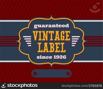 Old vintage styled label with flat colors