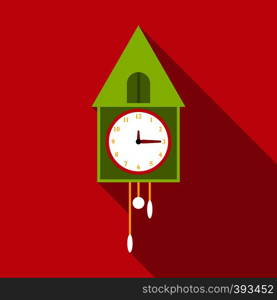 Old wall clock icon. Flat illustration of old wall clock vector icon for web. Old wall clock icon, flat style
