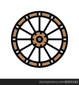 old wheel color icon vector. old wheel sign. isolated symbol illustration. old wheel color icon vector illustration
