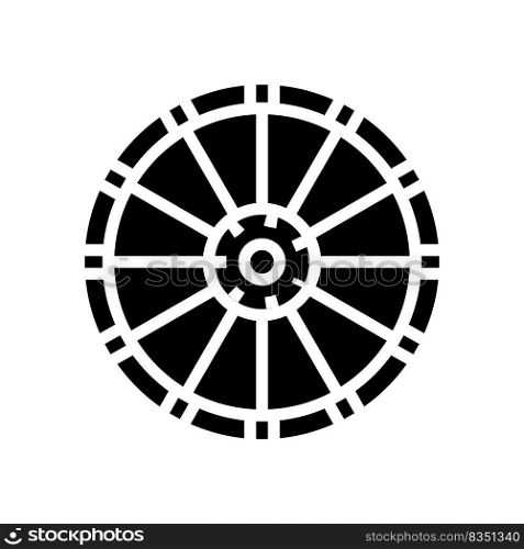 old wheel glyph icon vector. old wheel sign. isolated symbol illustration. old wheel glyph icon vector illustration