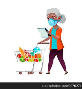 old woman wearing mask. grandmother health. pensioner safety. mature covid quarantine. vector character flat cartoon Illustration. old woman wearing mask vector