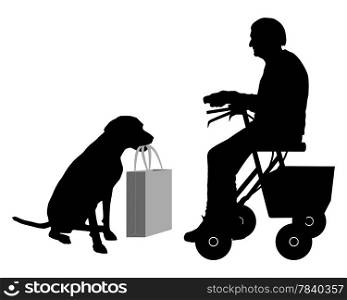 Old woman with dog