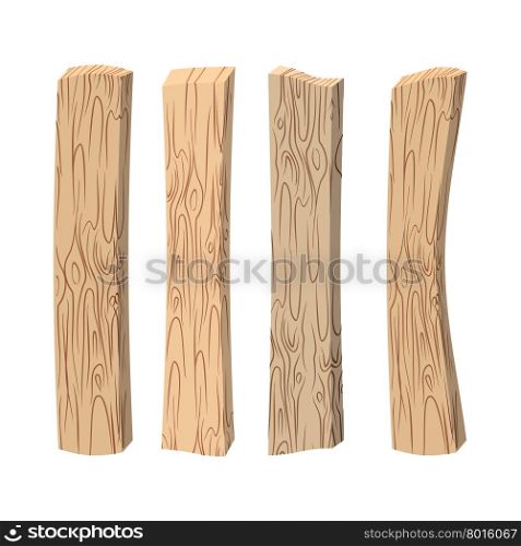 Old wooden boards. Wood set on white background. Vintage boards.&#xA;