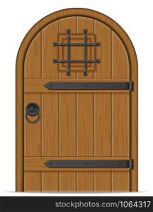 old wooden door vector illustration isolated on white background