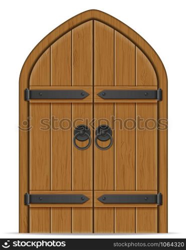 old wooden door vector illustration isolated on white background