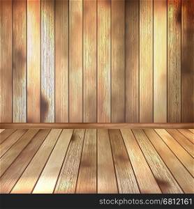 Old wooden interior room with a shelfs. EPS 10 vector. Old wooden interior room with a shelfs. EPS 10