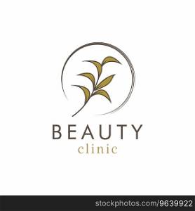 Olive beauty clinic logo design Royalty Free Vector Image