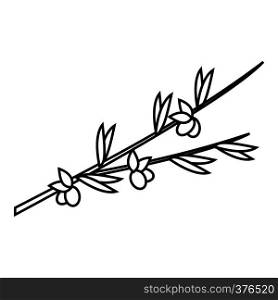 Olive branch icon. Outline illustration of olive branch vector icon for web. Olive branch icon, outline style