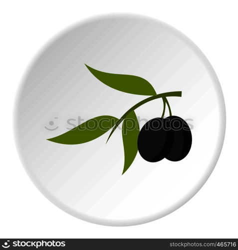 Olive icon in flat circle isolated on white background vector illustration for web. Olive icon circle