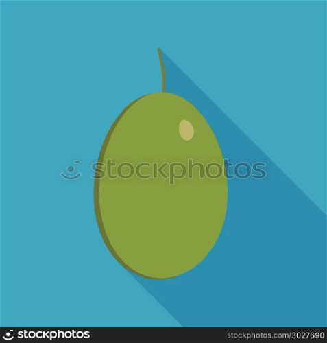 Olive icon in flat long shadow design.. Olive icon in flat long shadow design