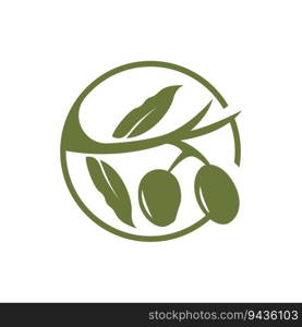 Olive Logo Design, Olive Oil Tree Vector, Simple Illustration Template