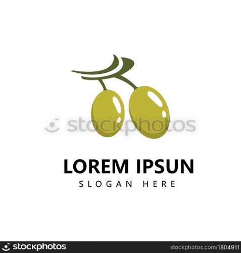 Olive logo icon and olive oil logo template vector