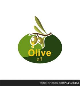 Olive Oil Fruit Yellow Drop Oval Badge Emblem