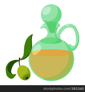 Olive oil icon. Cartoon illustration of olive oil vector icon for web. Olive oil icon, cartoon style