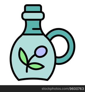 Olive oil jug icon outline vector. Bottle food. Virgin extra color flat. Olive oil jug icon vector flat