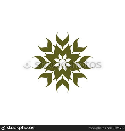 Olive Petal Ornamental Flower Logo Template Illustration Design. Vector EPS 10.