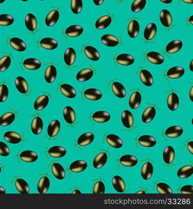 Olive Seamless Pattern on Green. Food Background.. Olive Seamless Pattern. Food Background.