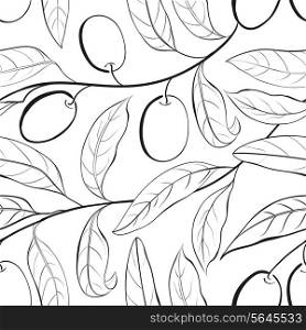 Olive seamless pattern. Vector illustration.