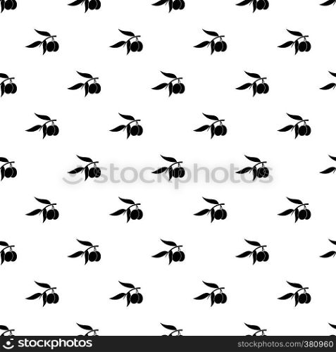 Olive tree branch with olives pattern. Simple illustration of olive tree branch with olives vector pattern for web. Olive tree branch with olives pattern simple style