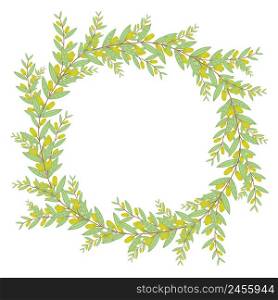 Olive wreath. Isolated vector illustration on white background. Organic and natural concept.