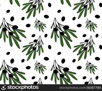 Olives black seamless pattern. Vector image white outline endless for fashion, print, textile, cover. Pattern for background, card, poster, coves, scrapbooking, textile, wrapping, banners, notebook.. Olives black seamless pattern. Vector image white outline endless for fashion, print, textile, cover