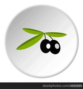 Olives icon in flat circle isolated vector illustration for web. Olives icon circle