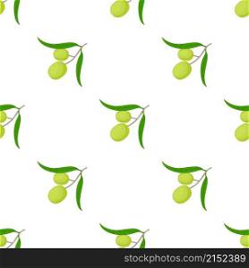 Olives on branch with leaves pattern seamless background texture repeat wallpaper geometric vector. Olives on branch with leaves pattern seamless vector