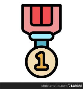 Olympic medal icon. Outline olympic medal vector icon color flat isolated. Olympic medal icon color outline vector