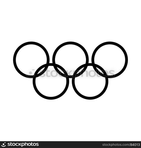 Olympic rings black icon .